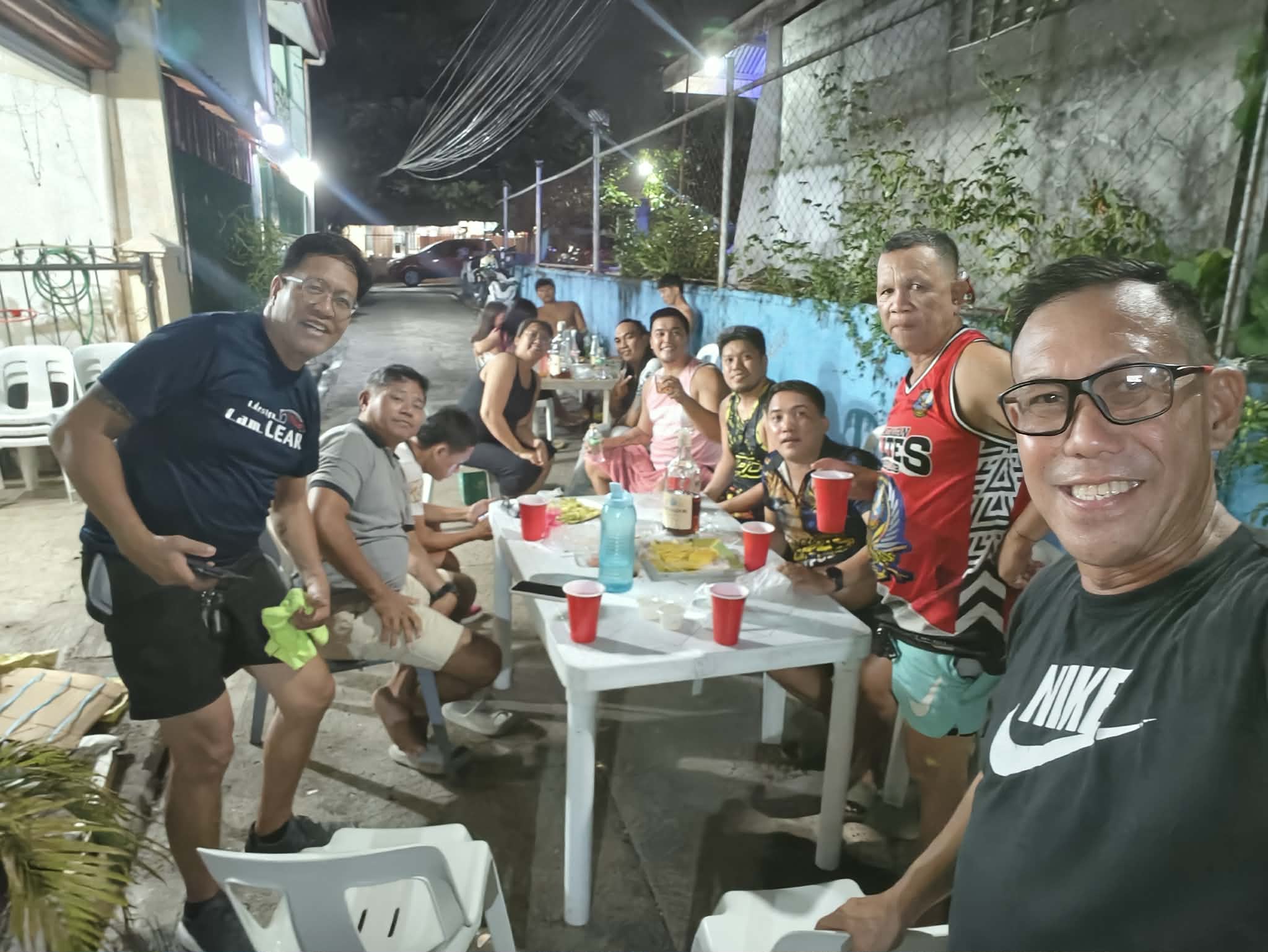 Outdoor evening fellowship after the games